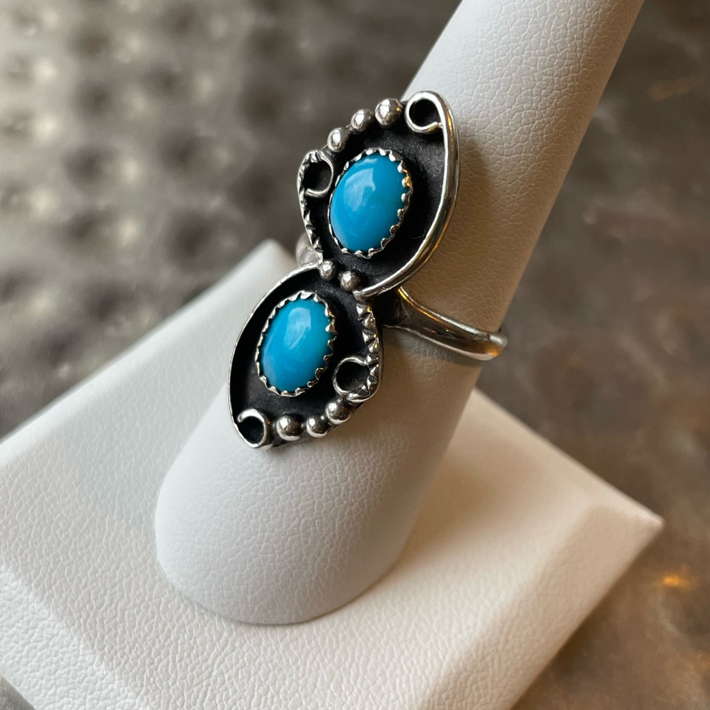 Vintage Sterling Silver Turquoise Ring 80$